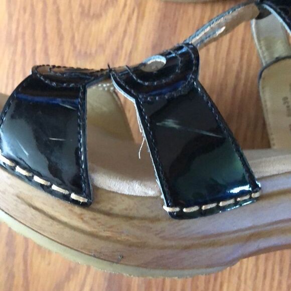 Sanita black patent sandals sz 39 - Picture 7 of 7